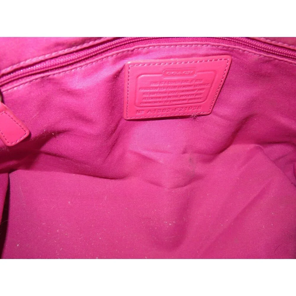 Coach Pink Sis Signature C Perforated Leather F21938 Double Handle Carryall Tote